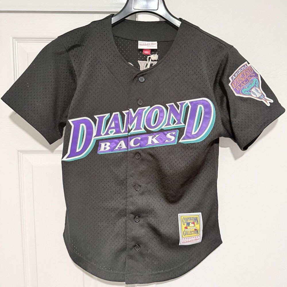 Mitchell & Ness Randy Johnson Diamondbacks Mesh BP Jersey Black Men’s Size S
